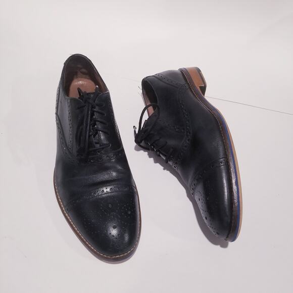Johnston & Murphy Black Leather Cap Toe Oxford Shoes main image 10